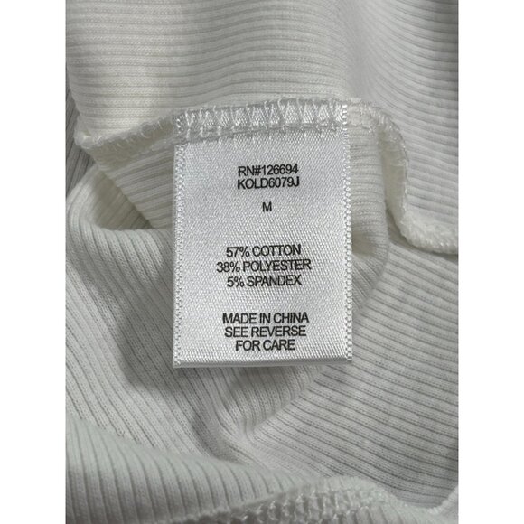 Live To Be Spoiled Womens Ribbed White T-Shirt Size M Cotton Blend - Picture 5 of 11